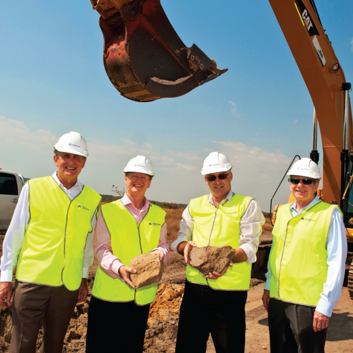 Photo - DHA and Investa Property Group staff at a ground breaking ceremony for Stage 1 of the new suburb of Muirhead in Darwin