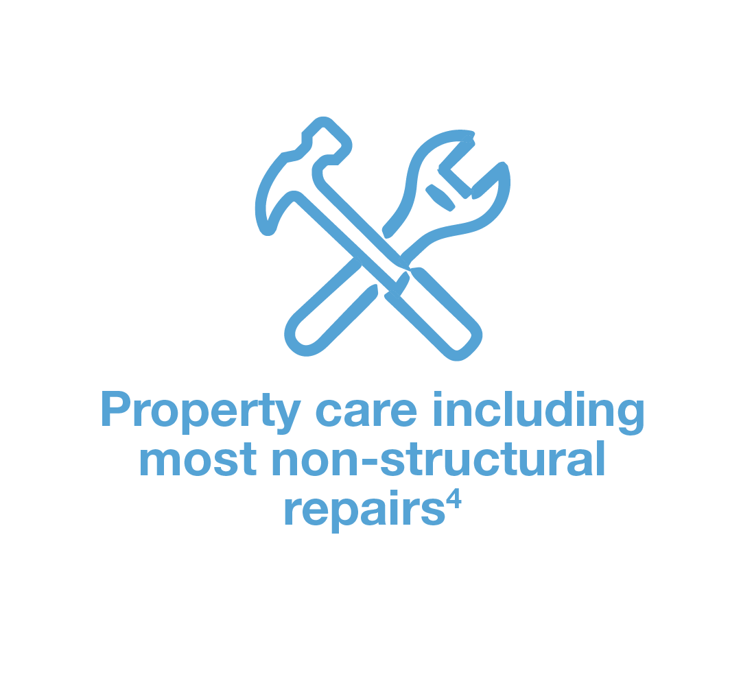 Property care including most non-structural repairs